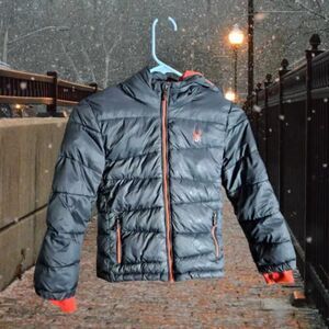 Spyder Puff Coat Boy's‎ Size XS 5/6 Black/Red